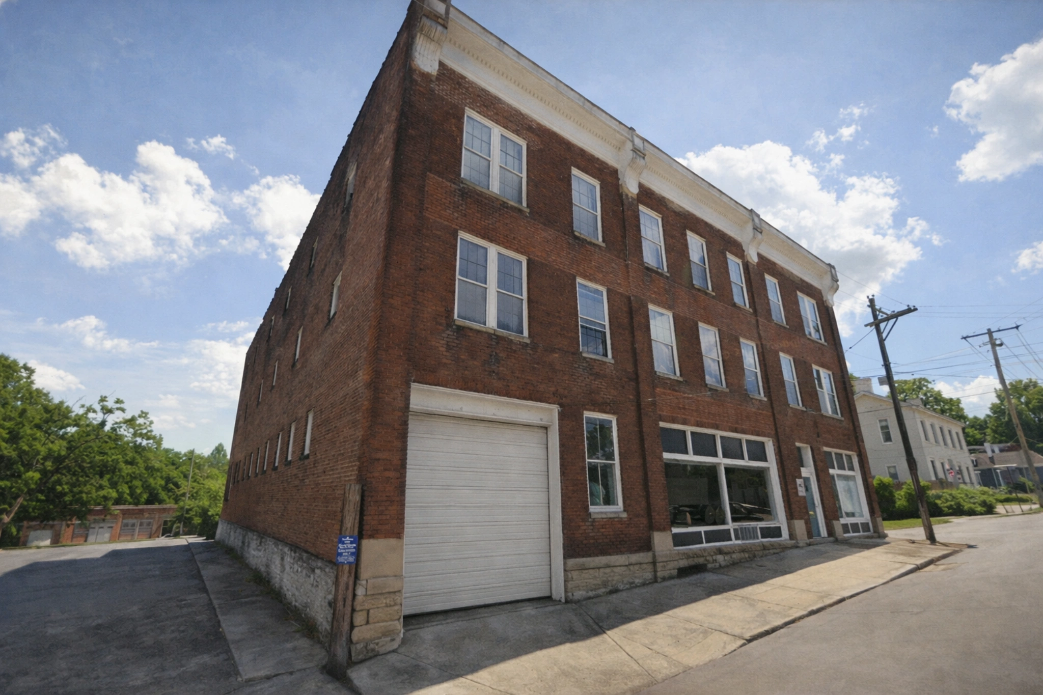 Exterior brick building of Hartfield & Co. Distillery in downtown historic Paris, Ky.