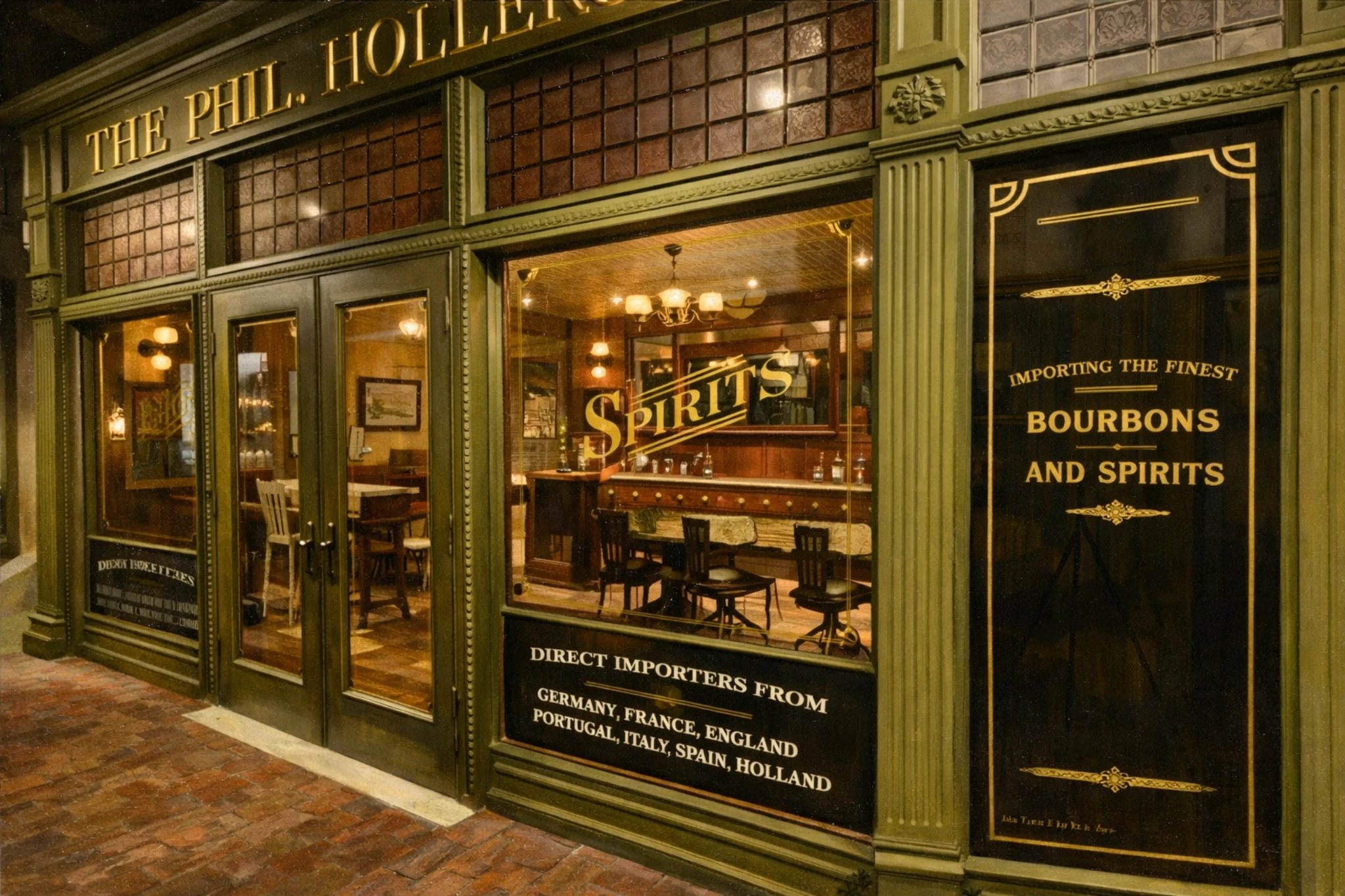 The Phil. Hollenbeck Spirits storefront exhibit at the Evan Williams Bourbon Experience.